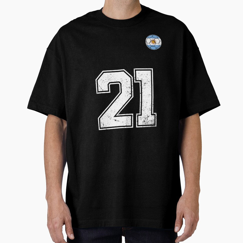 Number 21 Argentina Flag Football Fan by RoyesButler