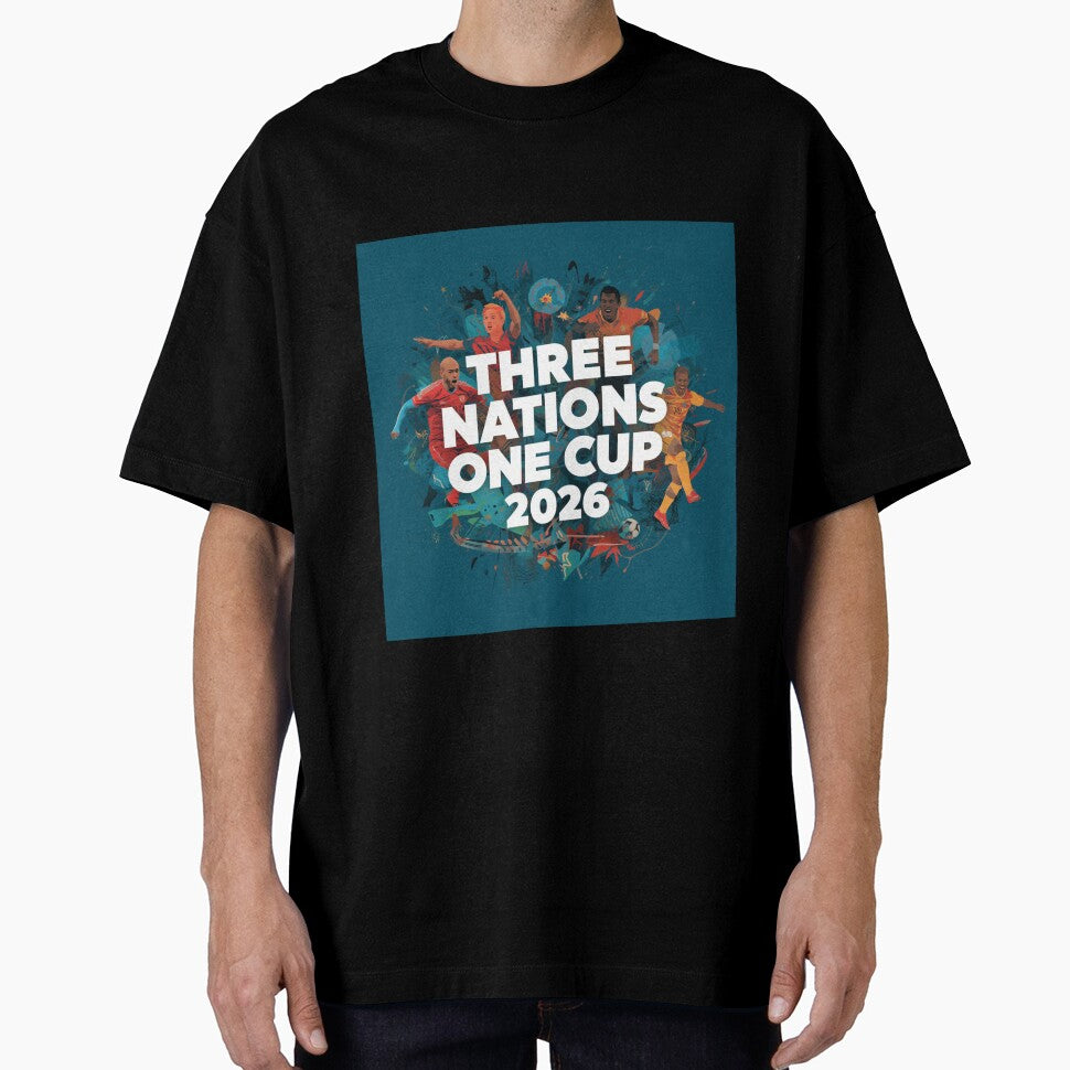 Three Nations One Cup 2026 — USA Canada Mexico World Cup Fan t-shirt by PitchPixel