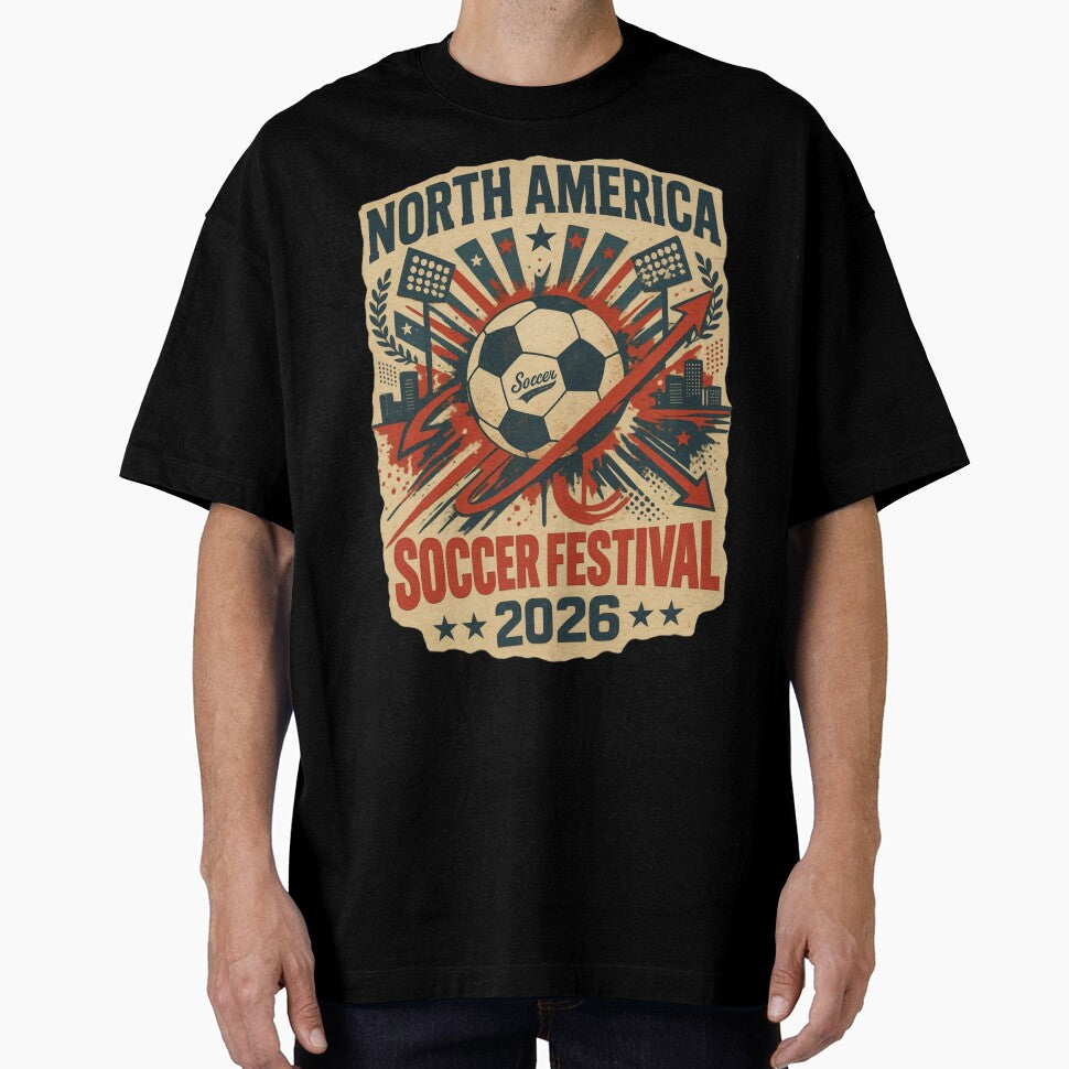 North America Soccer Festival 2026 Vintage Retro Sports Design by MeowTouch Art