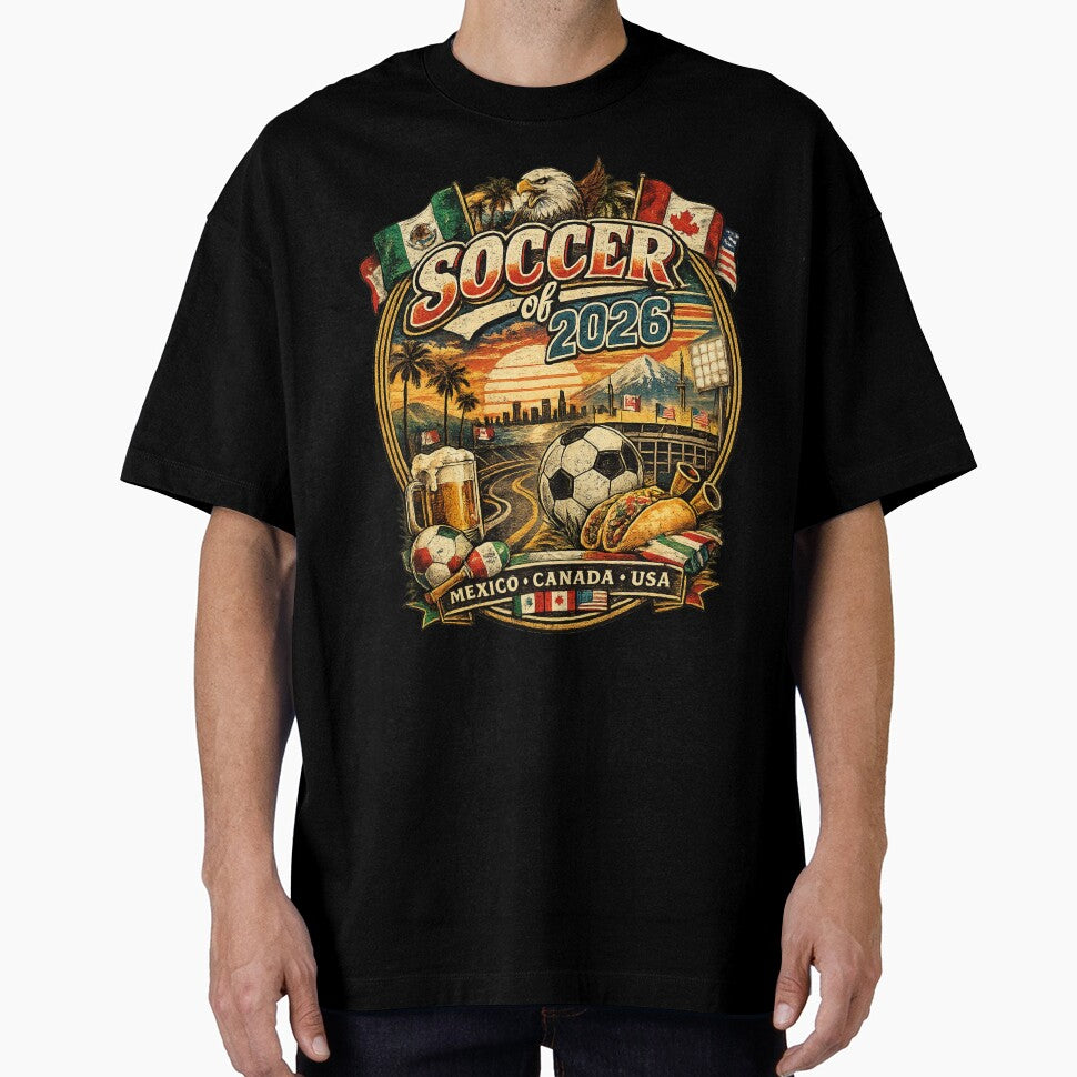 Summer of Soccer 2026 Shirt – Vintage Retro Soccer Graphic Tee by GreenDoor007