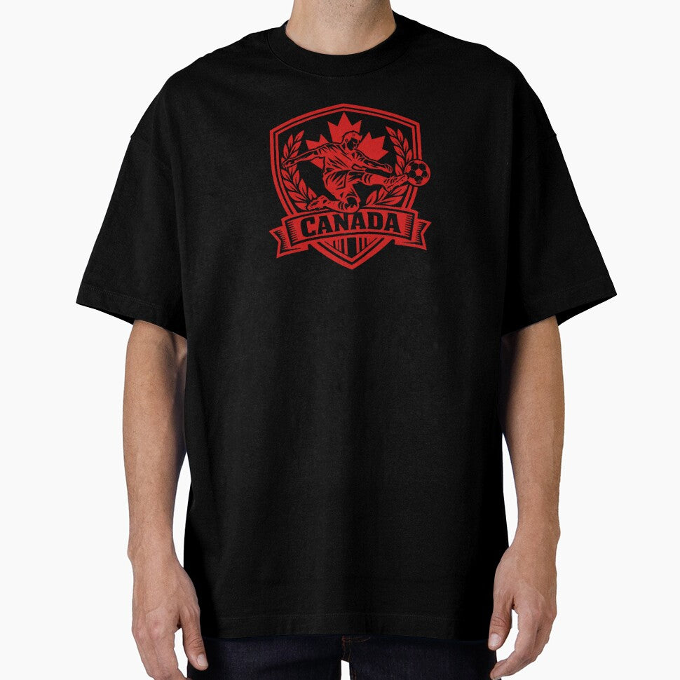 Canada Soccer Crest Shirt – Maple Leaf Football Player Graphic, Canadian Pride Sports Design by JonelCrafts