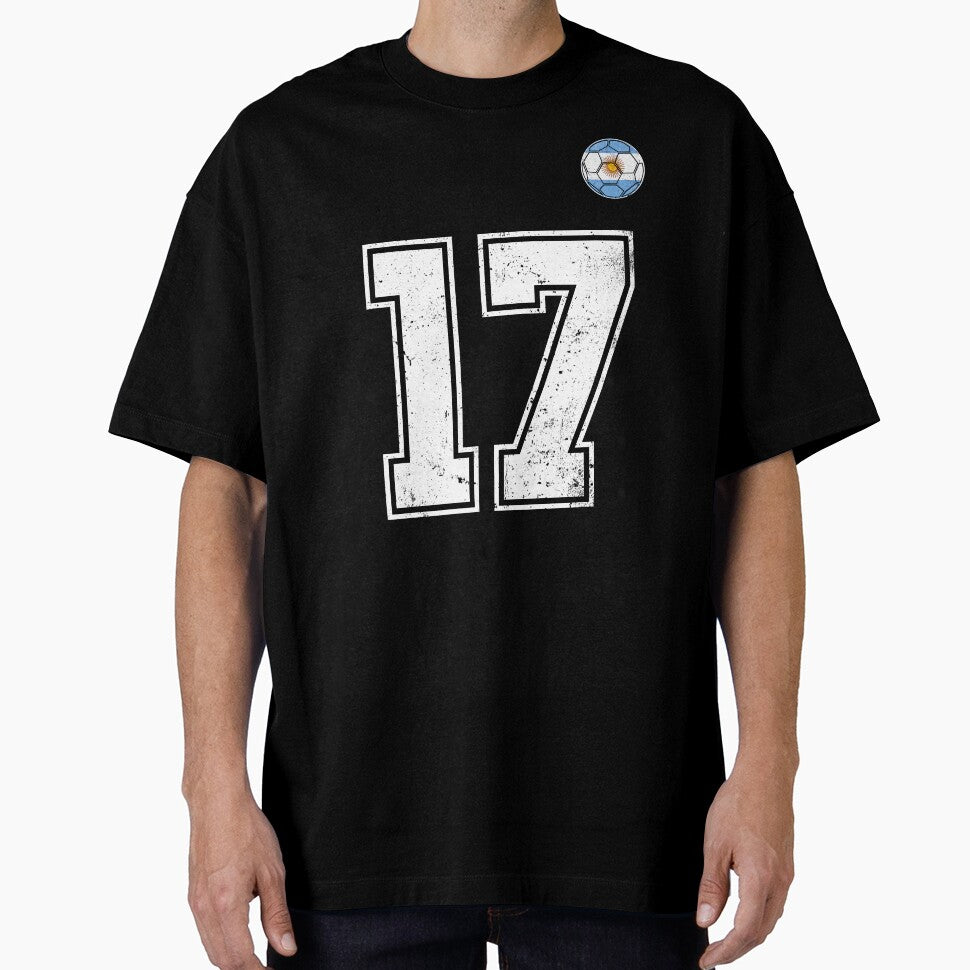 Number 17 Argentina Flag Football Fan by RoyesButler