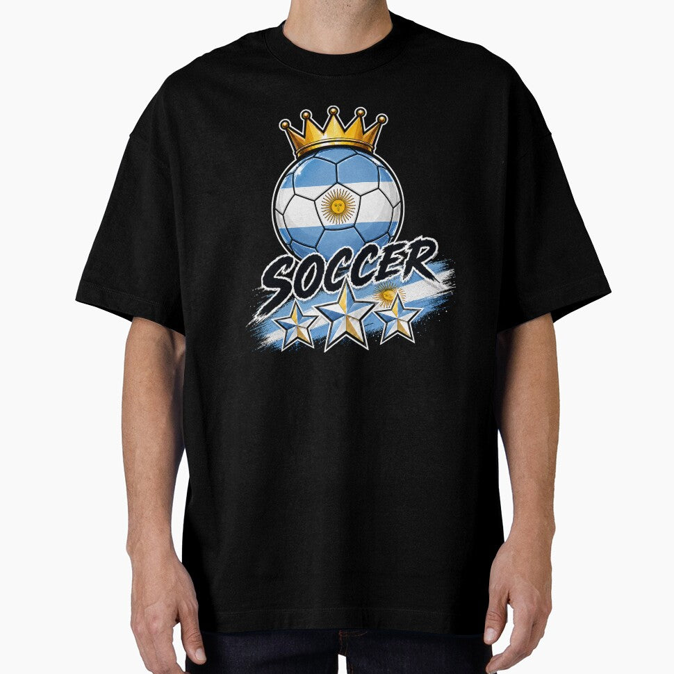 Vintage Argentina flag Crowned Soccer Ball by QuiteOrbit