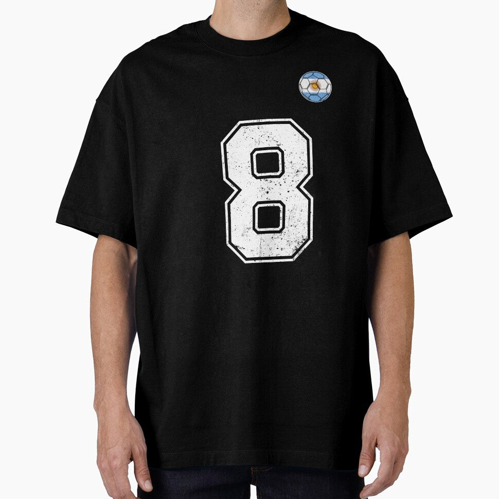 Number 8 Argentina Flag Football Fan by RoyesButler
