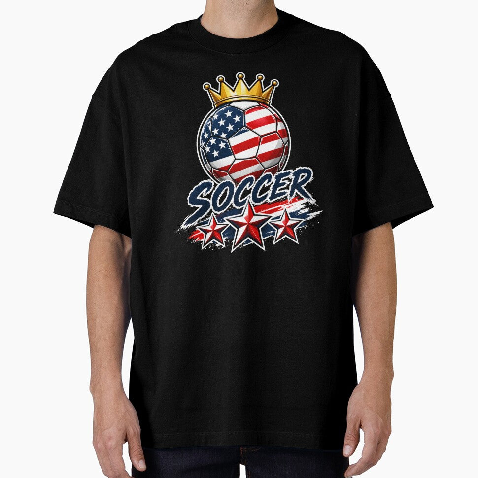 America Flag Crowned Soccer Ball by QuiteOrbit