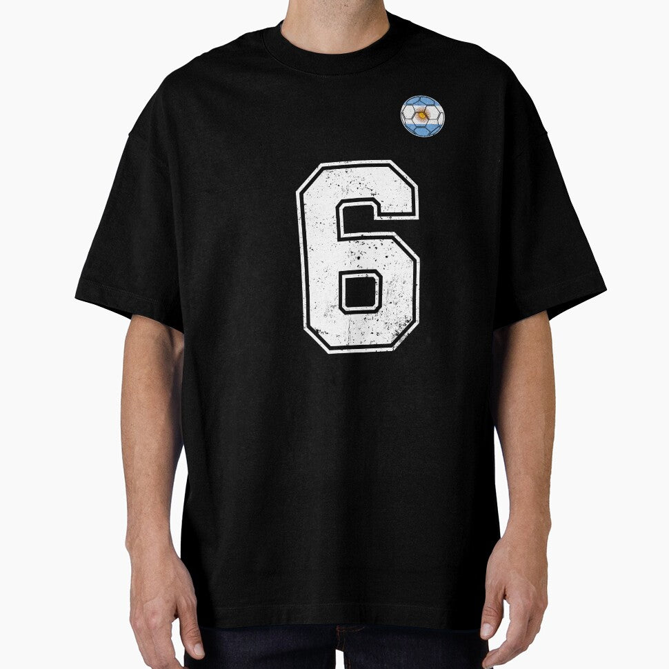 Number 6 Argentina Flag Football Fan by RoyesButler