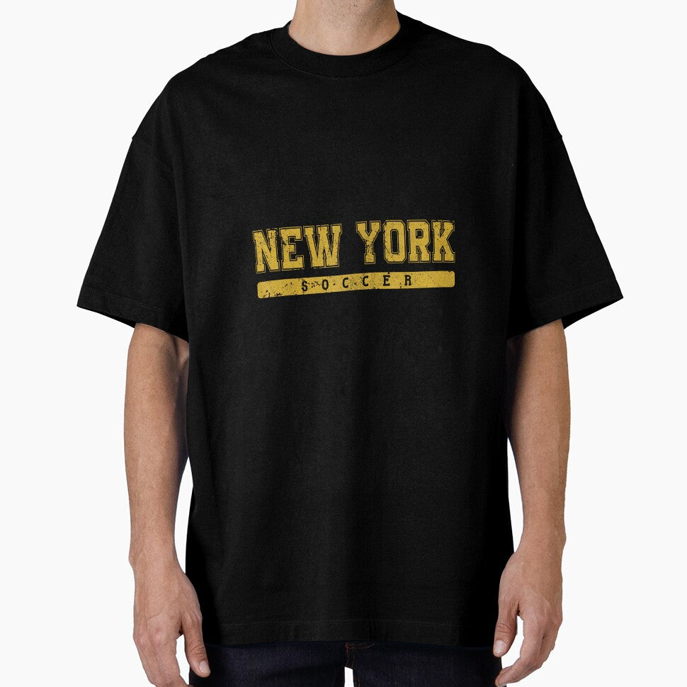 New York Soccer Yellow Vintage Text by MollyLYork