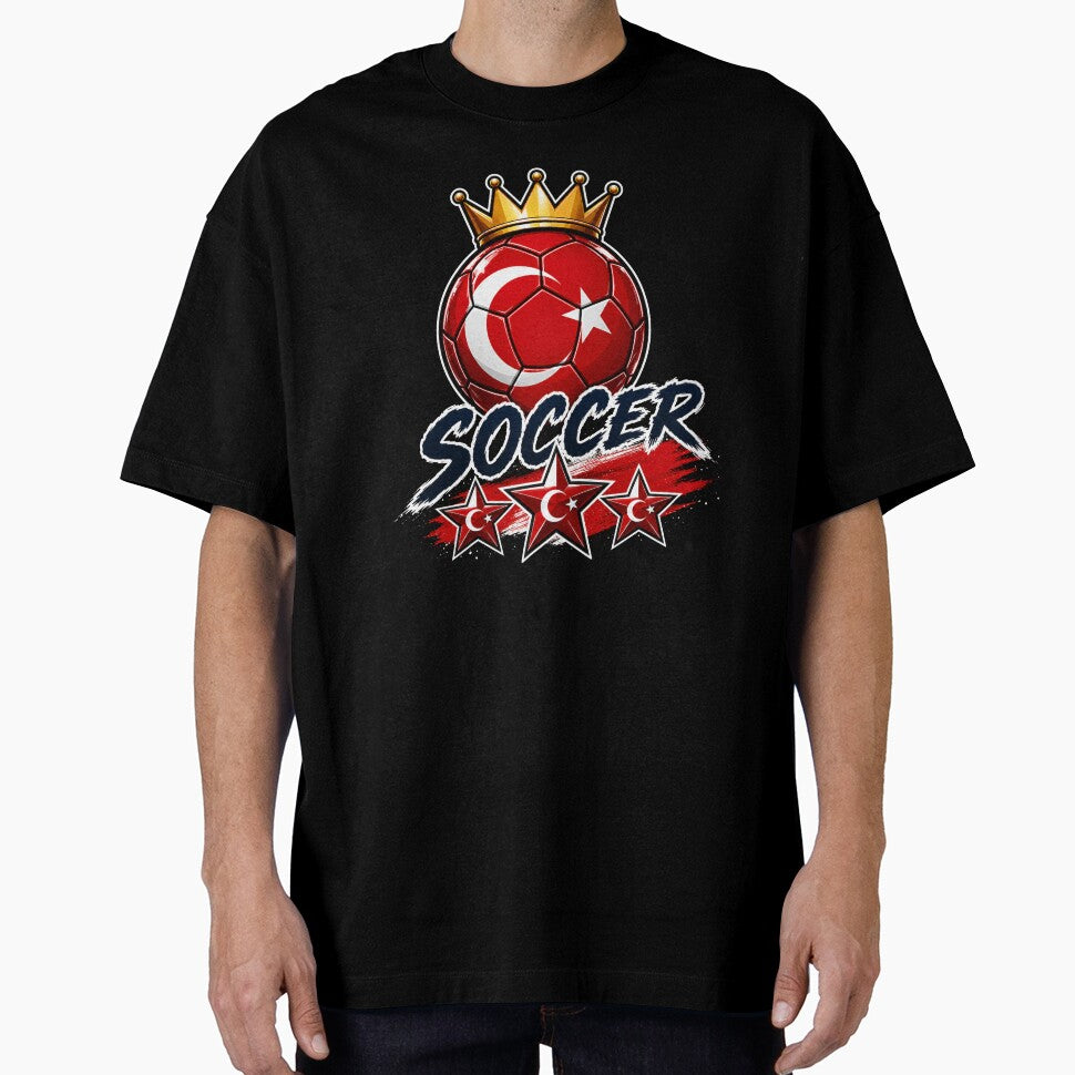 Vintage Turkey flag Crowned Soccer Ball by QuiteOrbit