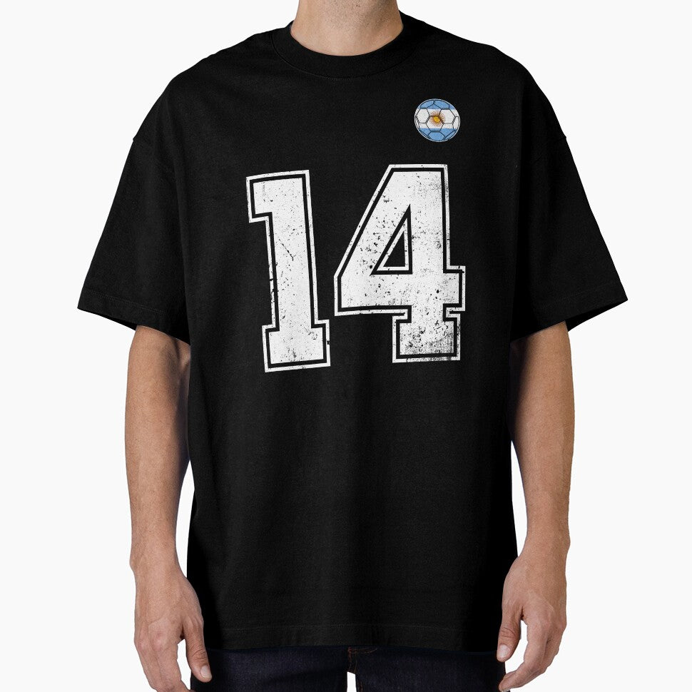 Number 14 Argentina Flag Football Fan by RoyesButler