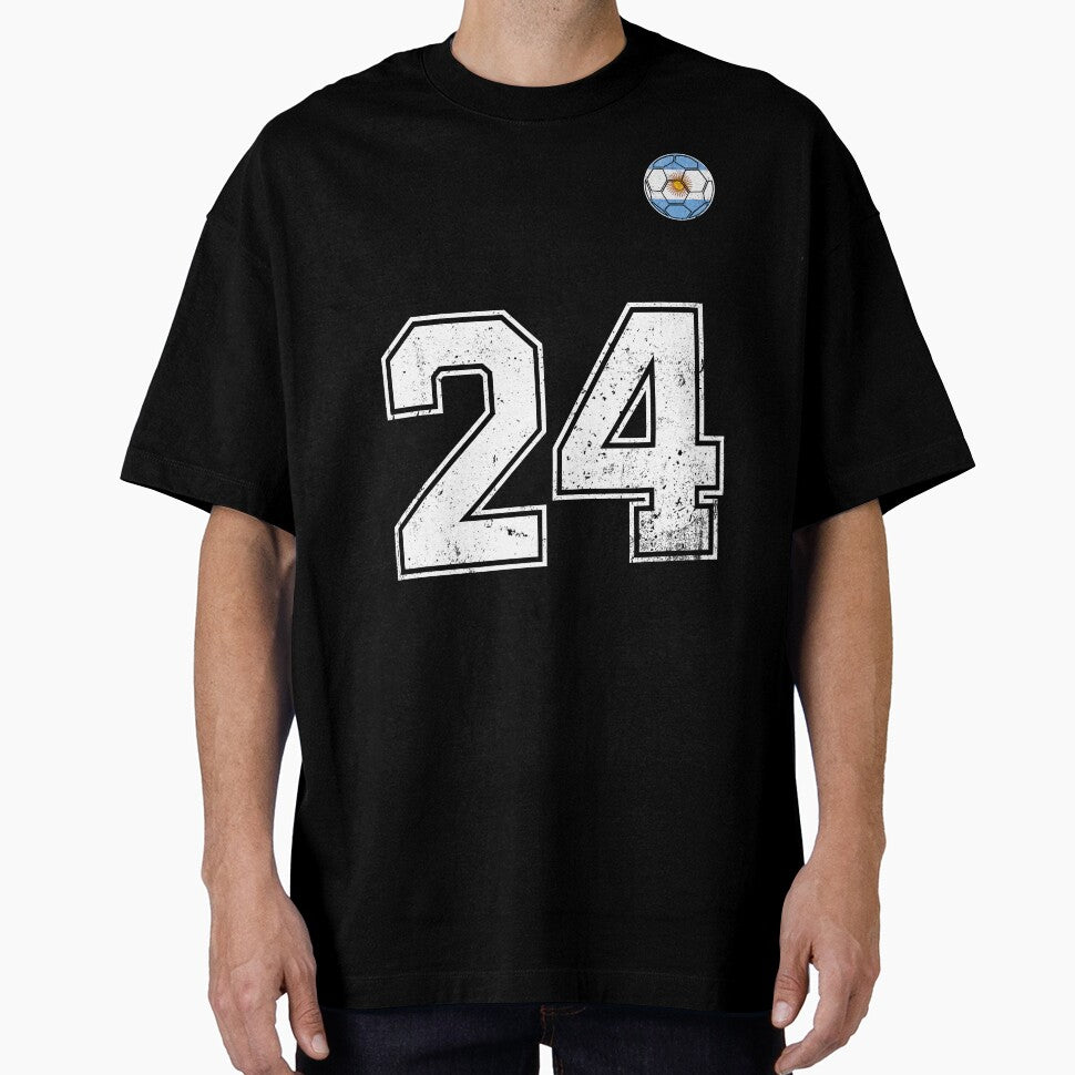 Number 24 Argentina Flag Football Fan by RoyesButler