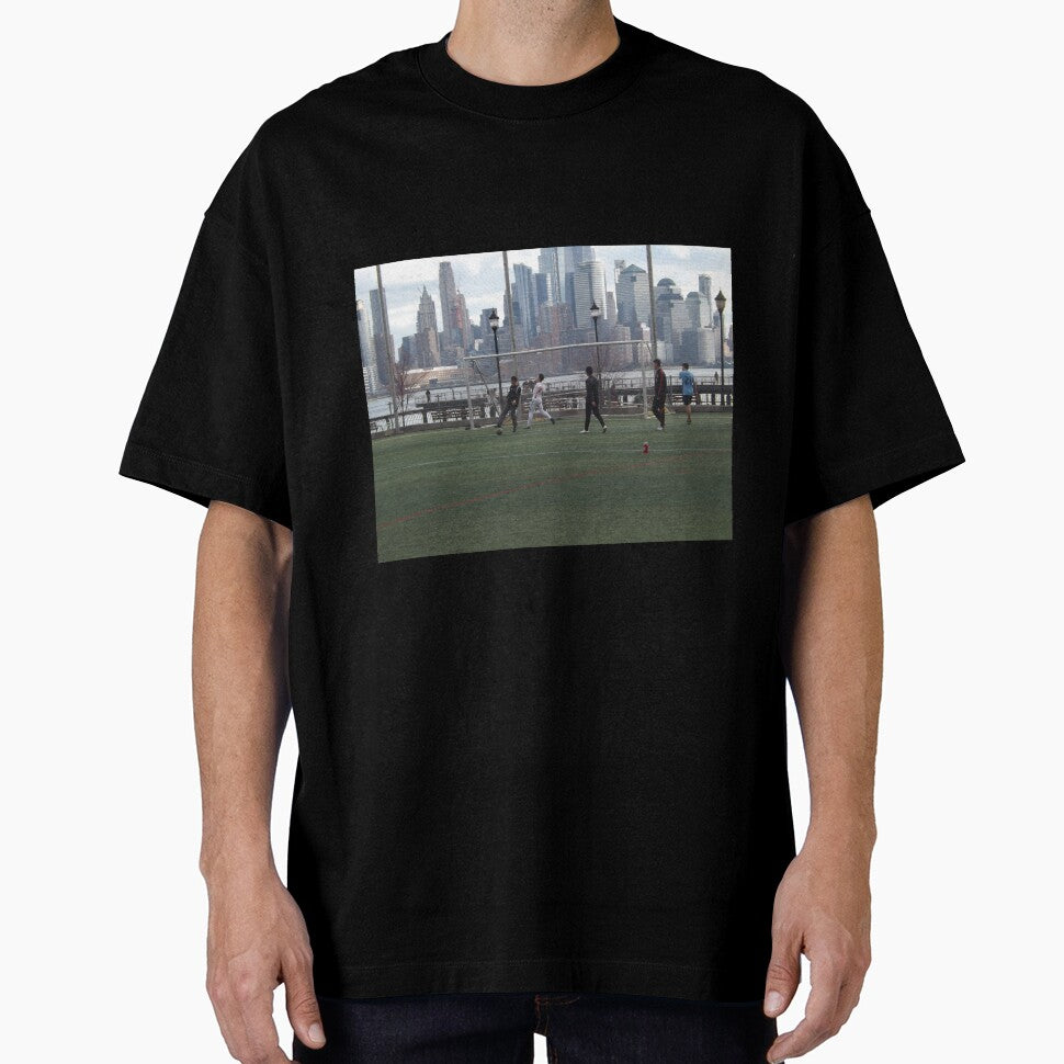 Playing Soccer (Football) Along the Hudson River, Manhattan Skyline, Hoboken, New Jersey by lenspiro