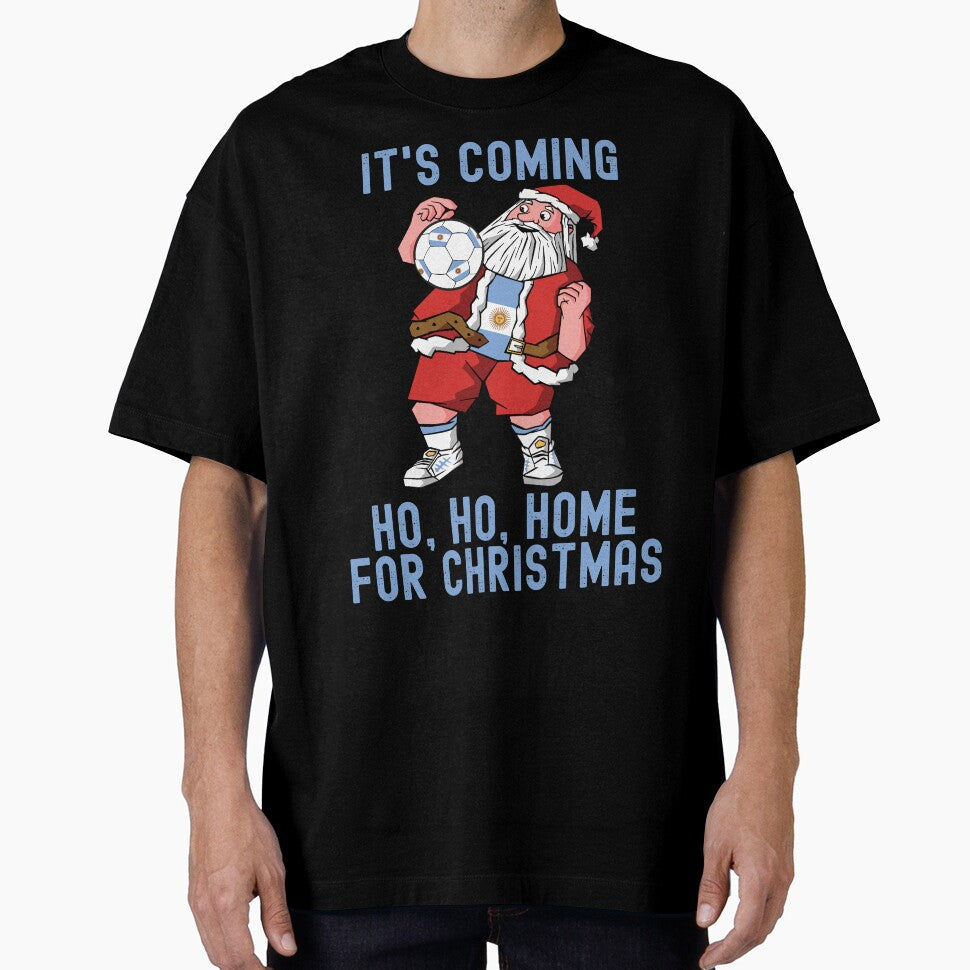 It's Coming Ho, Ho, Home For Christmas Argentina Flag Kid Mens by pipsmerch