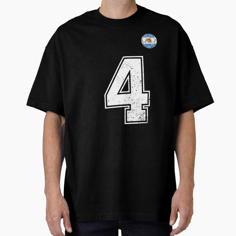 Number 4 Argentina Flag Football Fan by RoyesButler