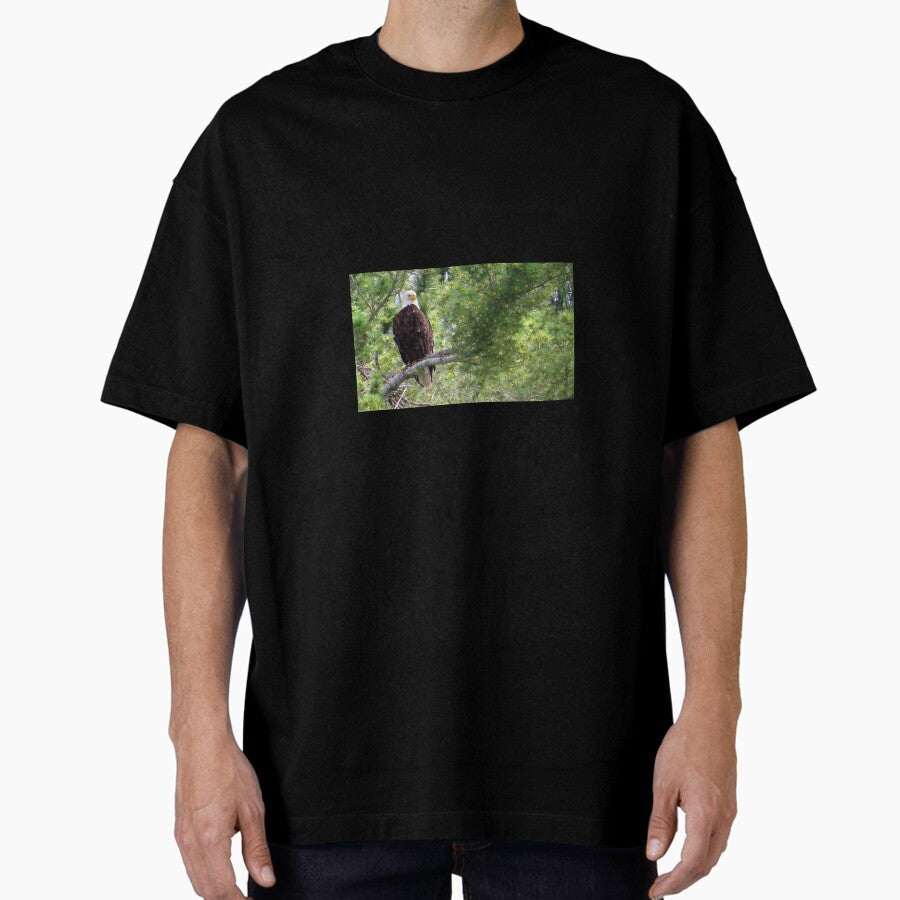 Bald Eagle in Pine Tree (#2) Oversized T-Shirt