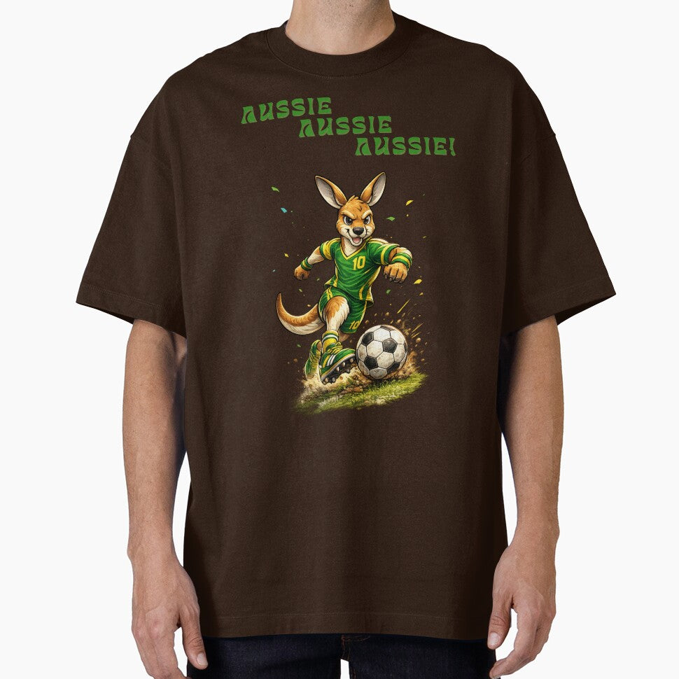 Aussie Soccer Roo, Australian Football Mascot Kangaroo AUSSIE AUSSIE AUSSIE by Cadsdiva