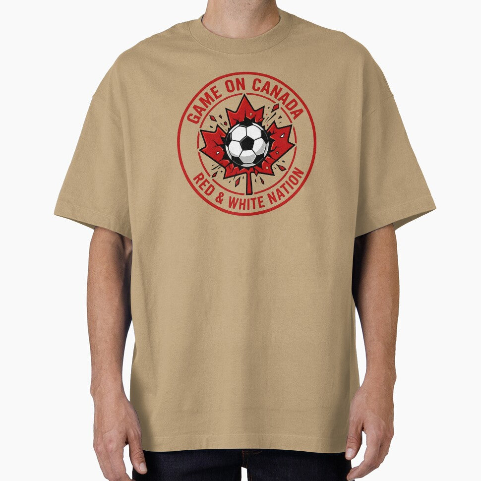 Game On Canada Red And White Nation Soccer Badge by laughingshirts