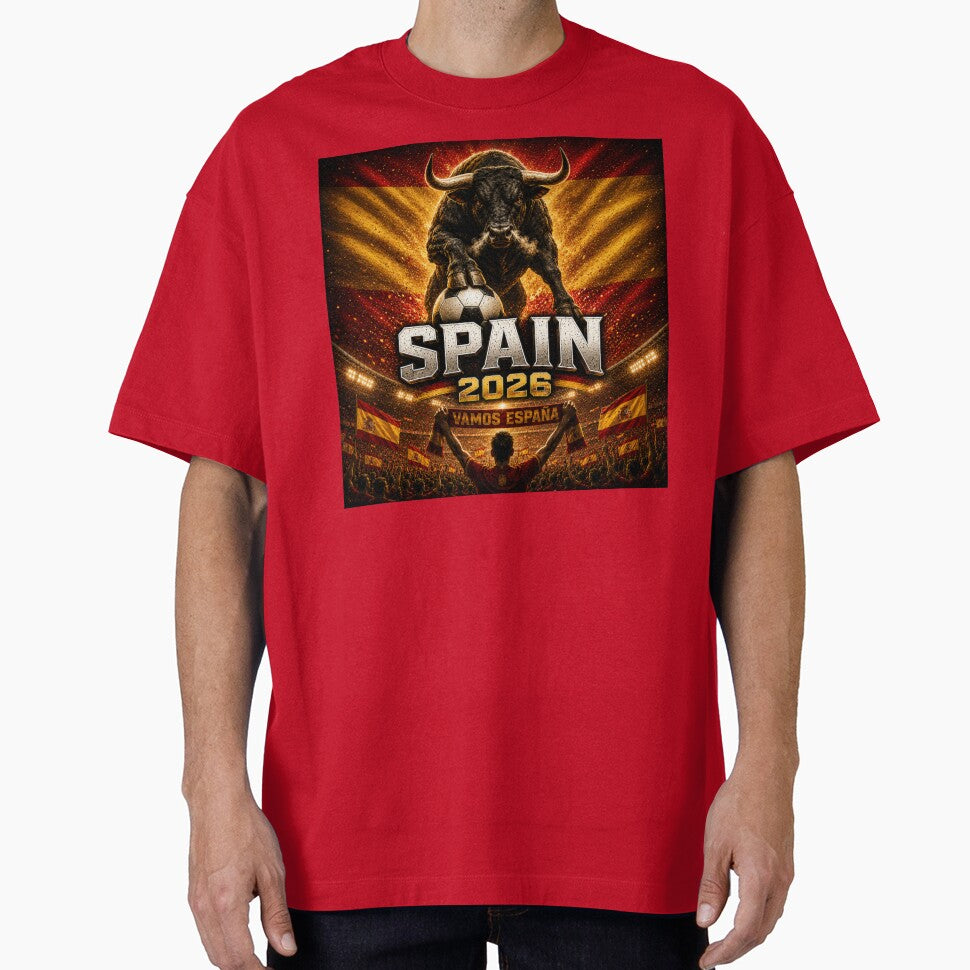 Spain Football Bull 2026 | Spanish Soccer Fan Art | La Roja Pride International Football Inspired Design by Winetastic-Art