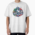 World Cup 2026 Host Cities Skyline New York Mexico City Toronto T-Shirt by Ahmed Nedji
