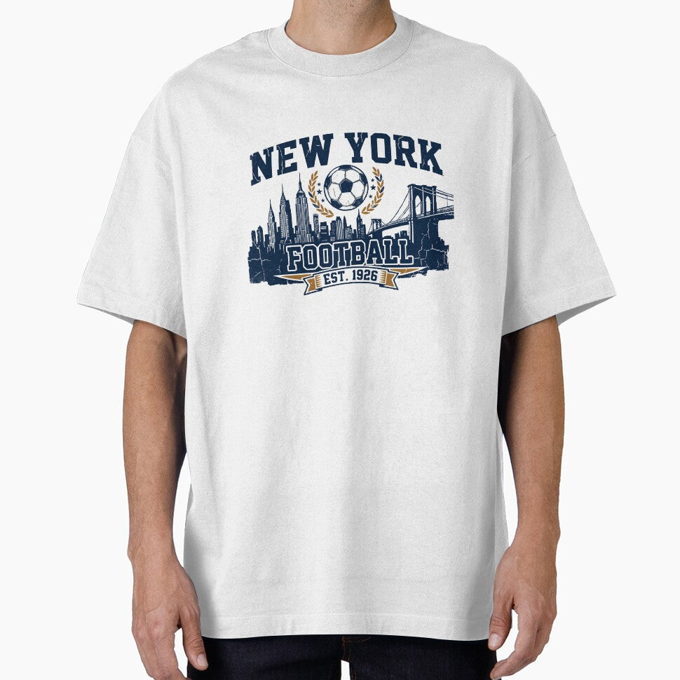 New York Football Est 1926 Vintage Soccer Skyline Badge by Lulustarfox