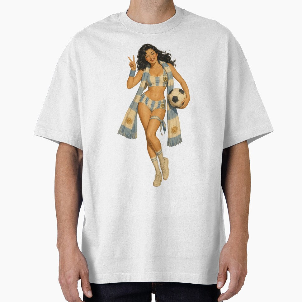 Vintage Football Fan Pinup – Retro Soccer Spirit Girl by Cosplayvintage