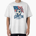 Game On 2026 Patriotic Soccer USA Flag Fan Design by RDRdesign