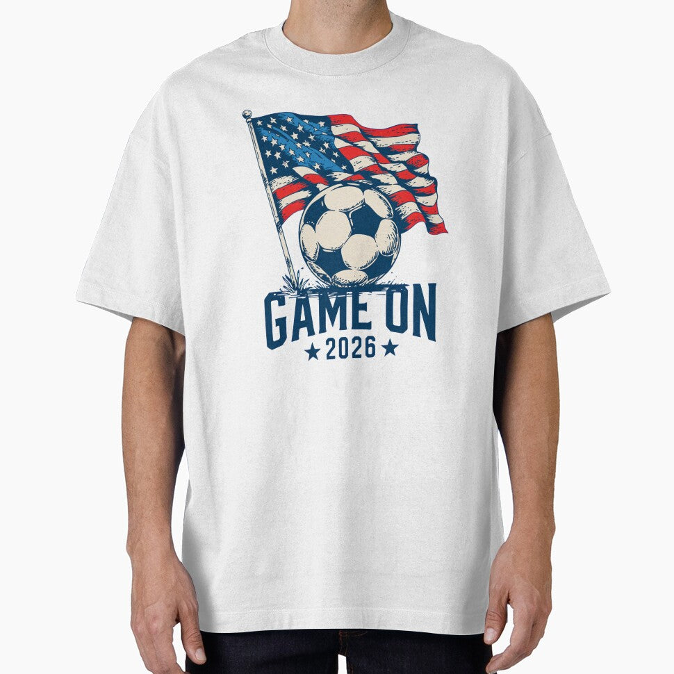 Game On 2026 Patriotic Soccer USA Flag Fan Design by RDRdesign