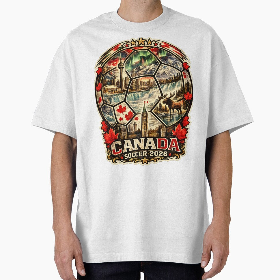 Canada Soccer Shirt - Canadian Landmarks Football Gift for Canada Fans by UrbanPrintVibes