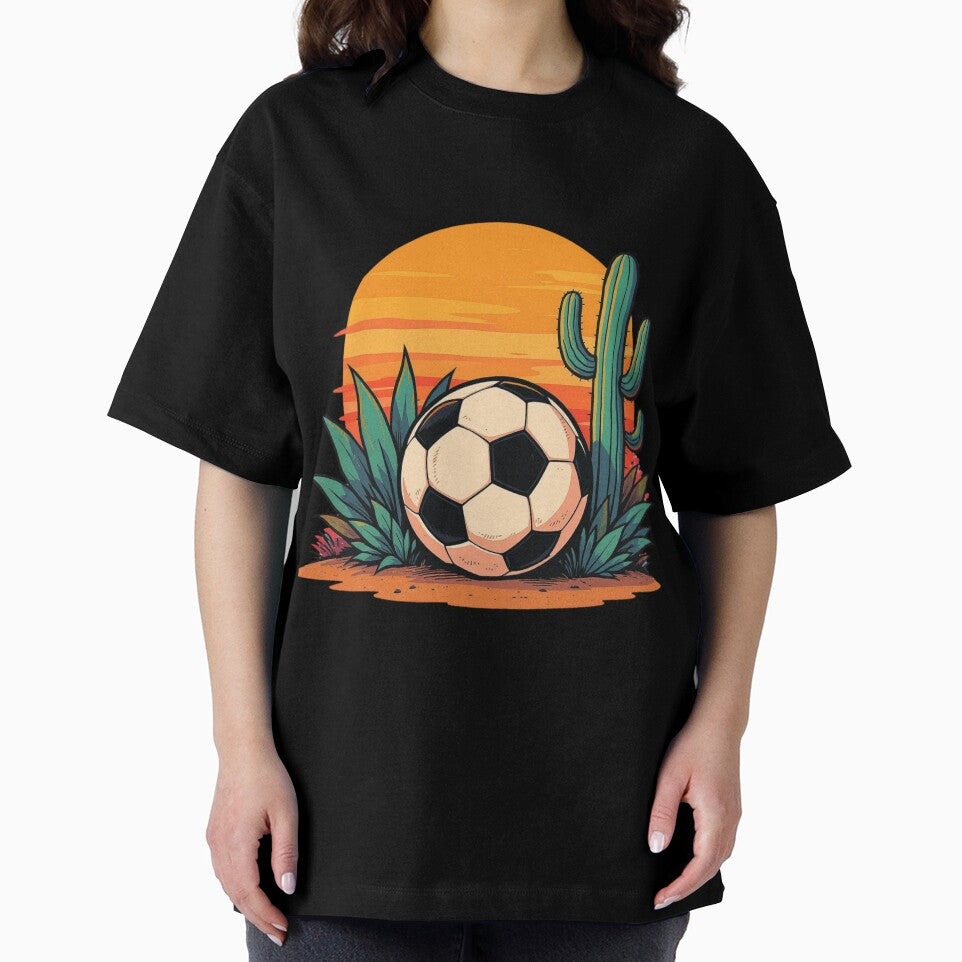 Soccer Ball in Desert - Agave & Cactus  Art by HappySproutArt