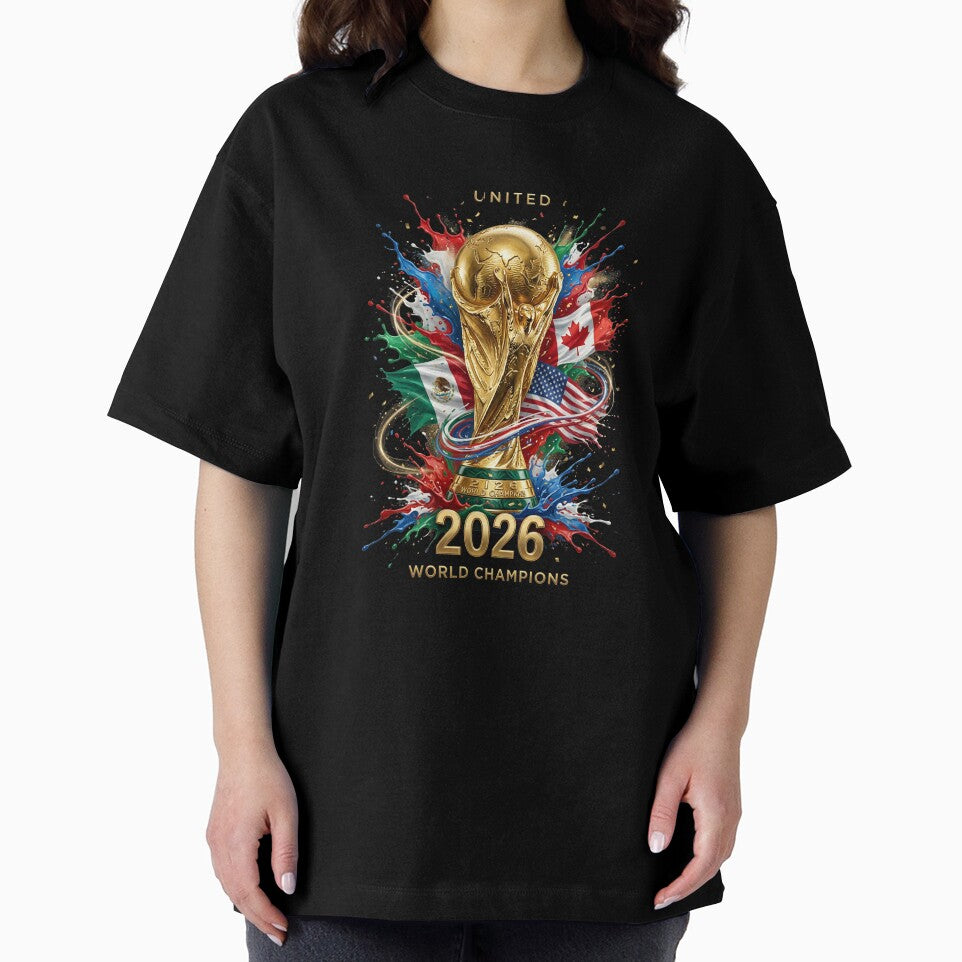 World Cup 2026 Football Celebration: Gold Trophy, USA Canada Mexico Flags by saamessart