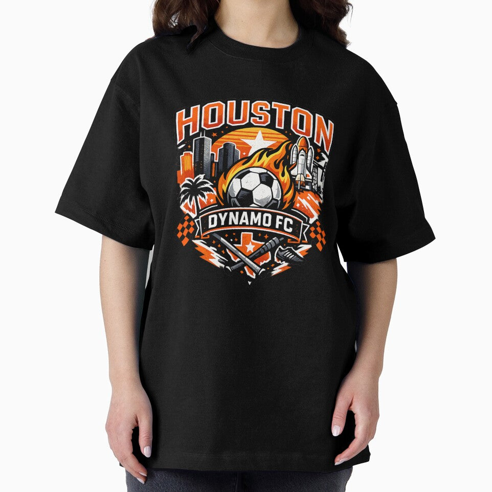 Houston Soccer Design Texas Football Skyline Space Rocket Sports Fan Shirt Houston Texas Graphic Soccer Gift by GarnerSupplyCo