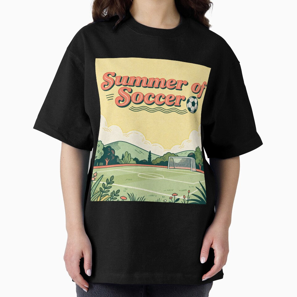 Retro Summer of Soccer 2026 - Vintage 70s Aesthetic Football Pitch Art by HappySproutArt