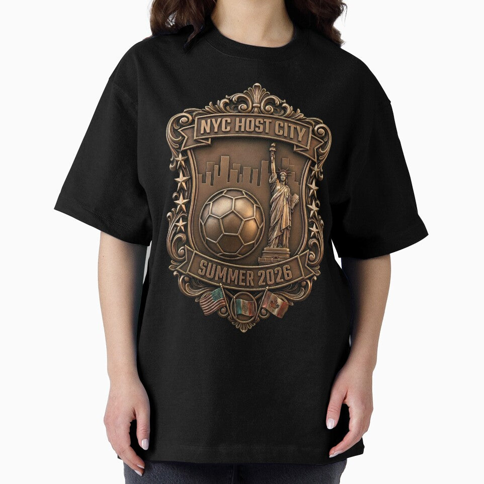 SOCCER NYC Vintage Bronze Badge Design by laughingshirts