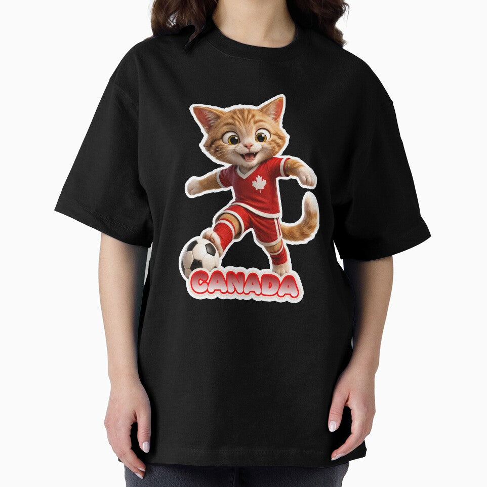Sticker - Decal - Canada Soccer Cat: Playful National Spirit by ForeverPrintsOK