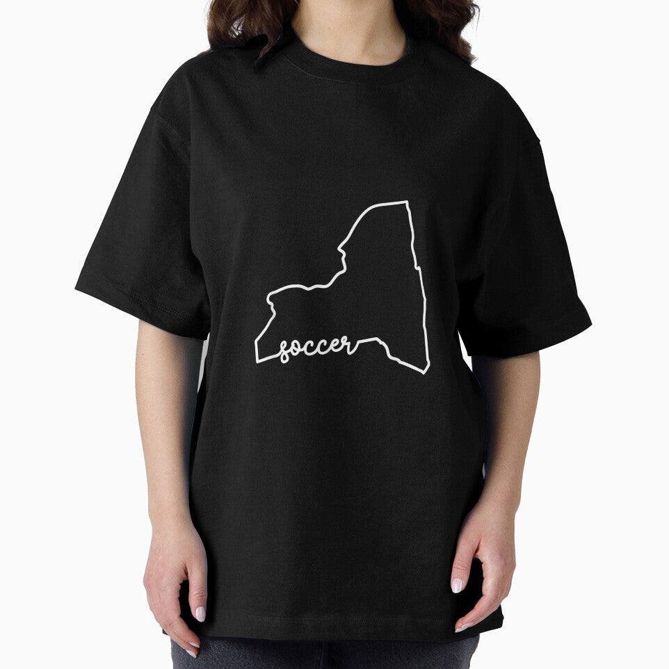 State of New York Outline with Soccer Script ACJ332b by MollyLYork