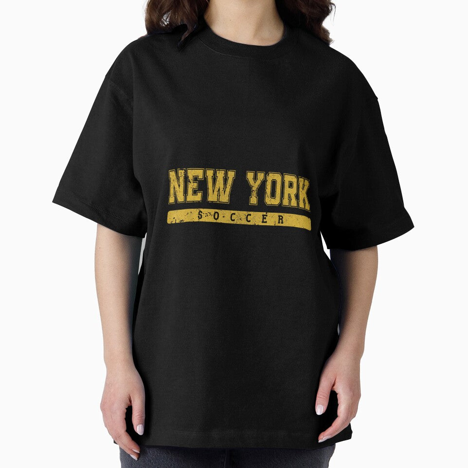 New York Soccer Yellow Vintage Text by MollyLYork