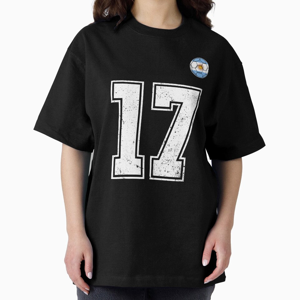 Number 17 Argentina Flag Football Fan by RoyesButler