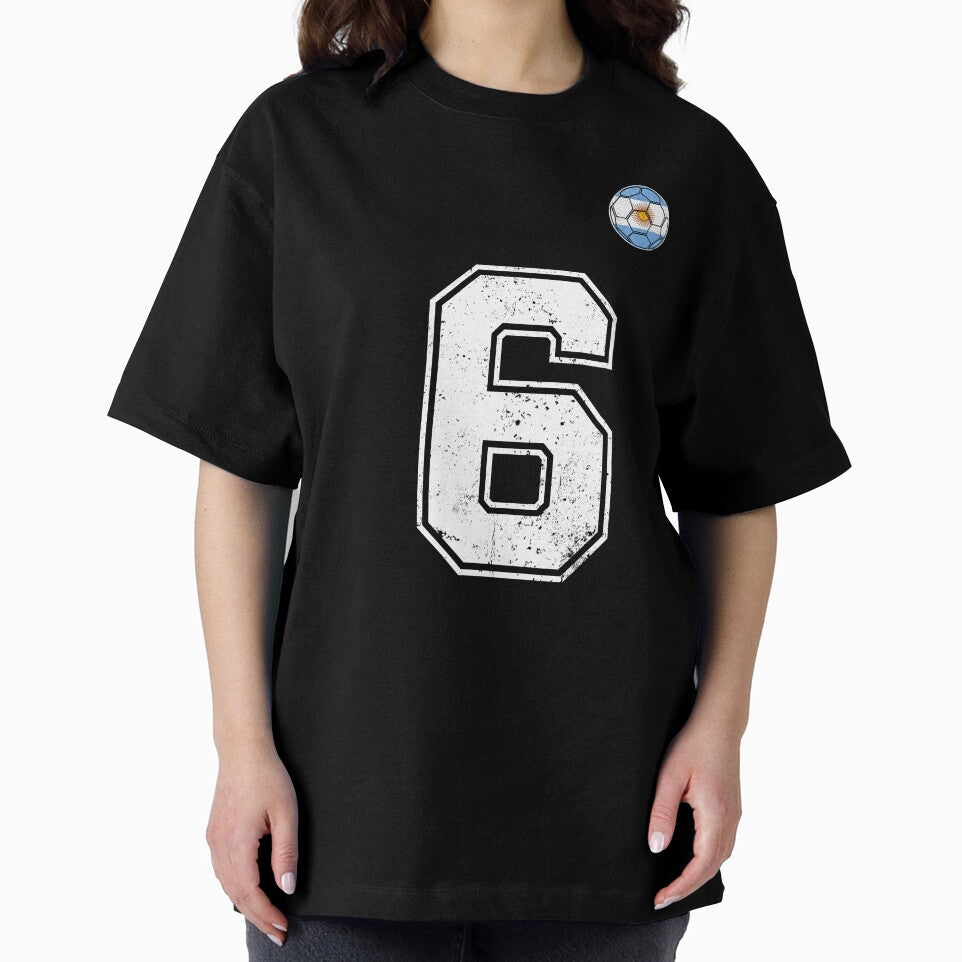 Number 6 Argentina Flag Football Fan by RoyesButler