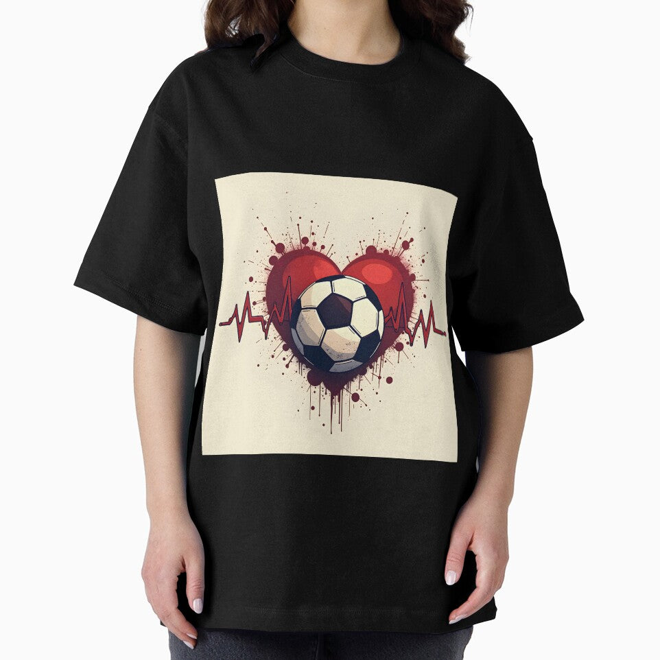 Heartbeat of a Football Fan Soccer Lover T-Shirt Design by MilaPrintify
