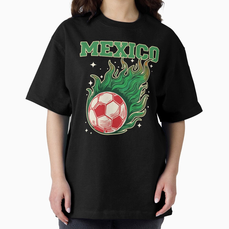 Mexico Soccer Flaming Ball Retro Football Fan Art by BrownHorse90s