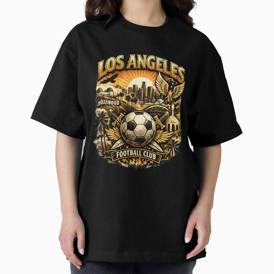 Los Angeles Soccer Vintage Design LA Skyline Sunset Football Fan Shirt California Sports Graphic LA Soccer Gift by GarnerSupplyCo