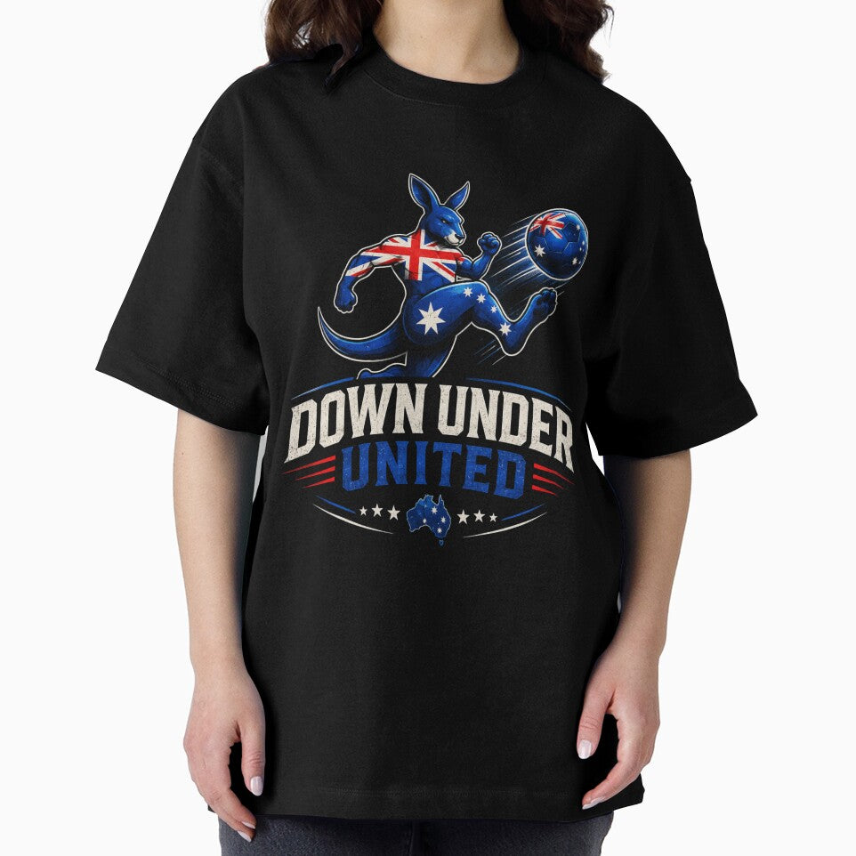 Down Under United Australia Soccer Kangaroo Shirt | Australian Football Fan Merch by Prime legend