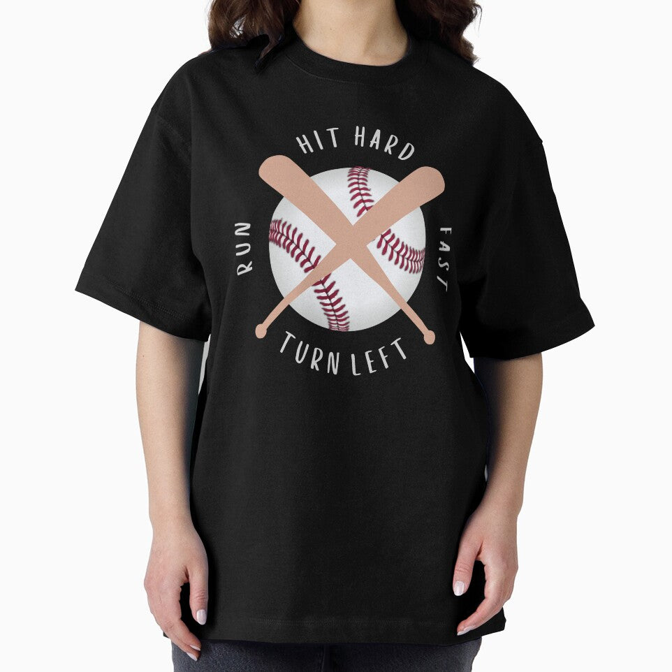 Hit Hard Run Fast Turn Left Baseball by ozdilh