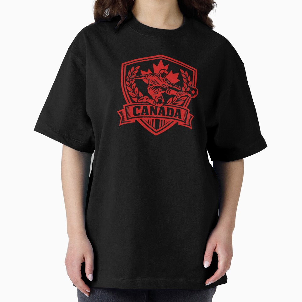 Canada Soccer Crest Shirt – Maple Leaf Football Player Graphic, Canadian Pride Sports Design by JonelCrafts