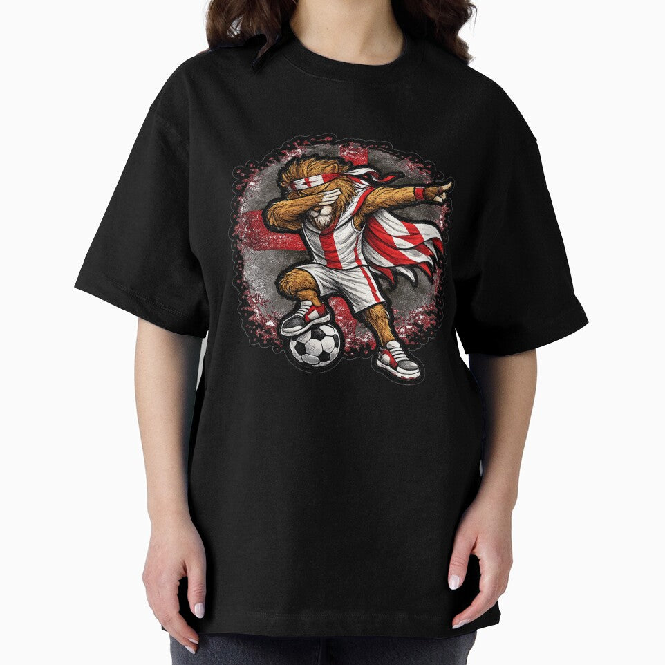 Dabbing Lion Soccer Vintage England Flag by QuiteOrbit