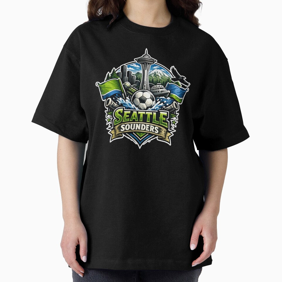 Seattle Sounders Soccer Design Space Needle Football Fan Shirt Pacific Northwest Skyline MLS Inspired Sports Graphic Gift by GarnerSupplyCo