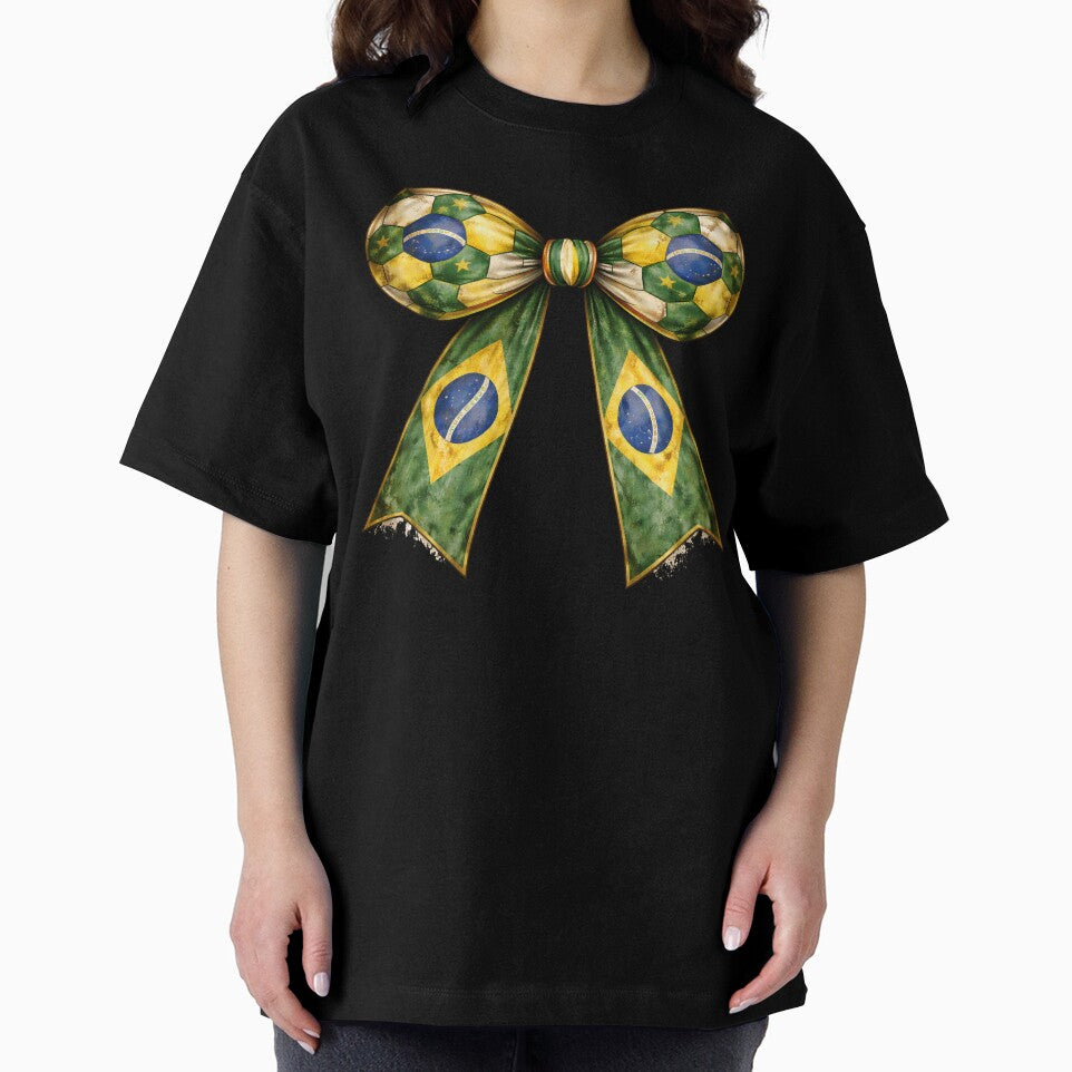 Patriotic Soccer Bow with Vintage Brazil Flag – Soccer Fan Coquette Bow by MuniraWearify