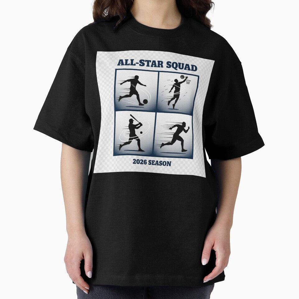 All-Star Squad 2026 Season Shirt – Multi Sport Athlete Silhouette Design – Soccer Basketball Baseball Running by YK SHOP