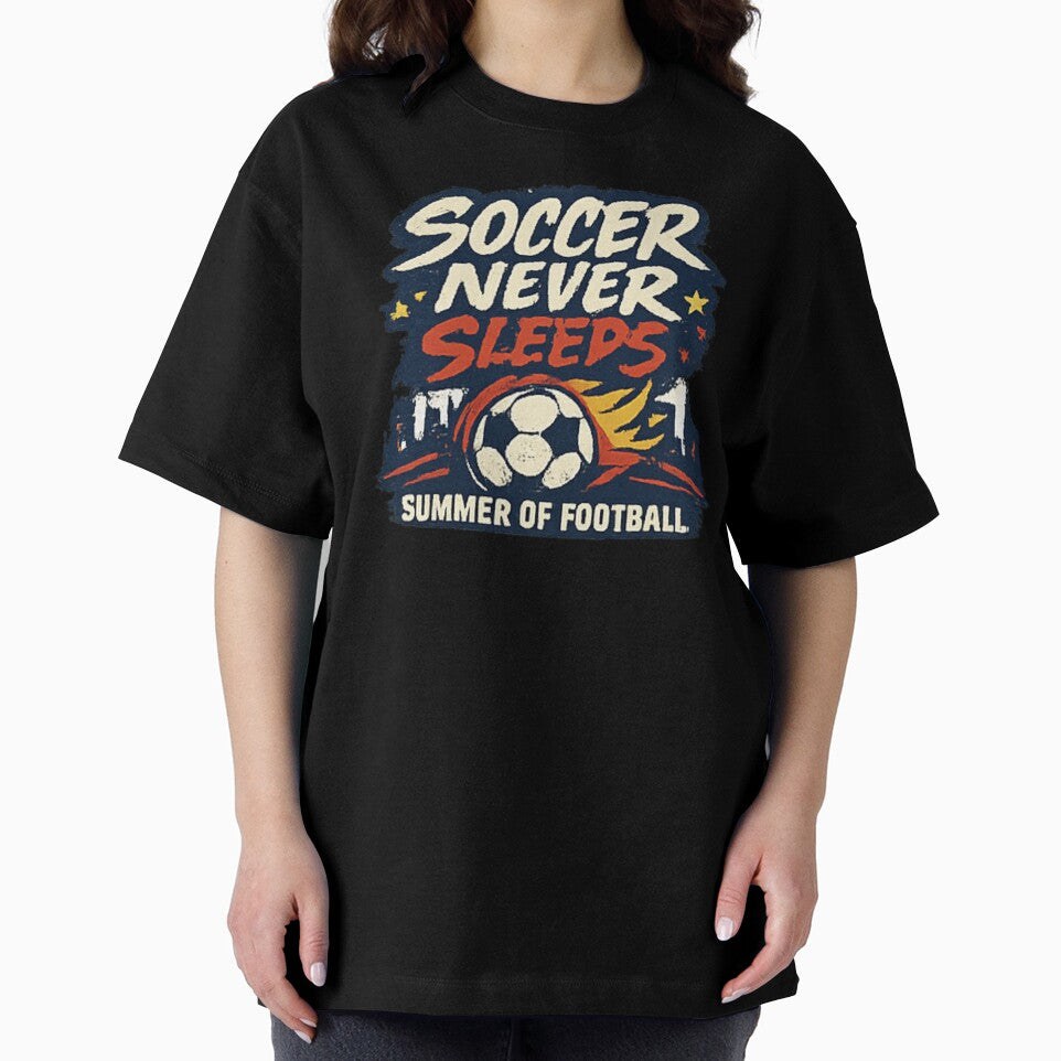 Soccer Never Sleeps Summer of Football Vintage Soccer Fan Tee by NeO² Studio
