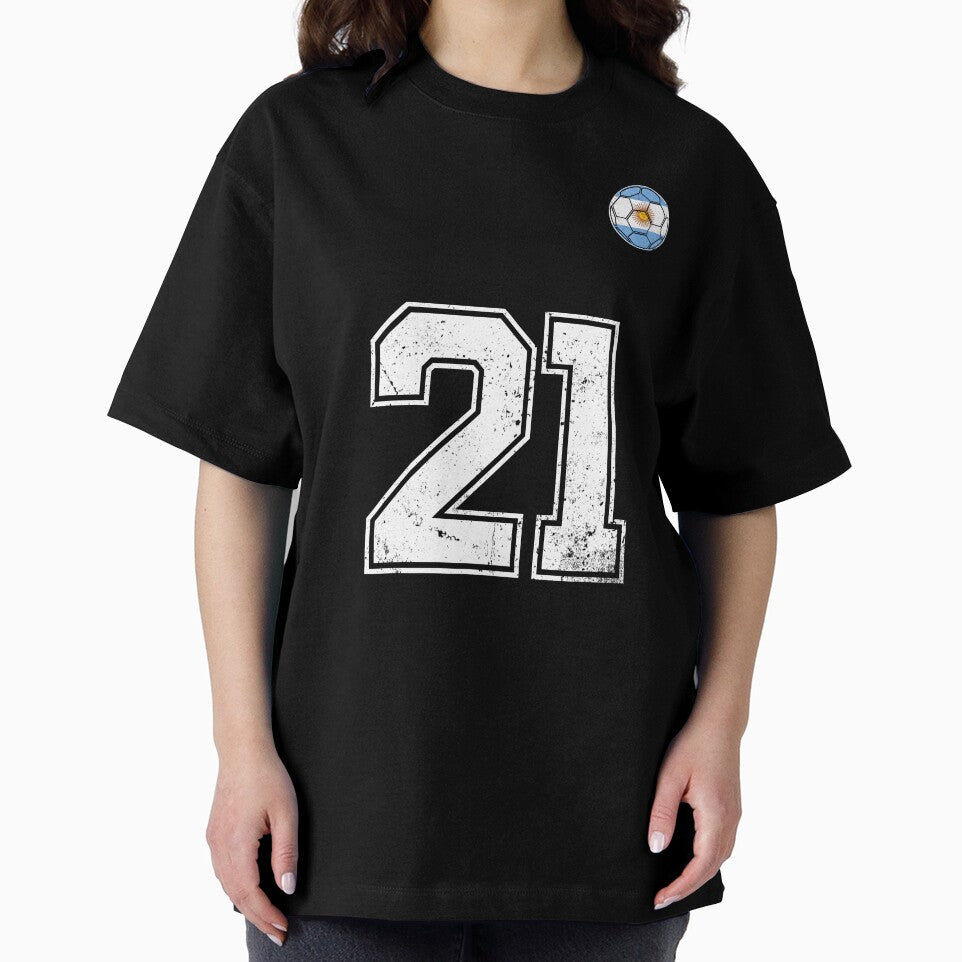 Number 21 Argentina Flag Football Fan by RoyesButler