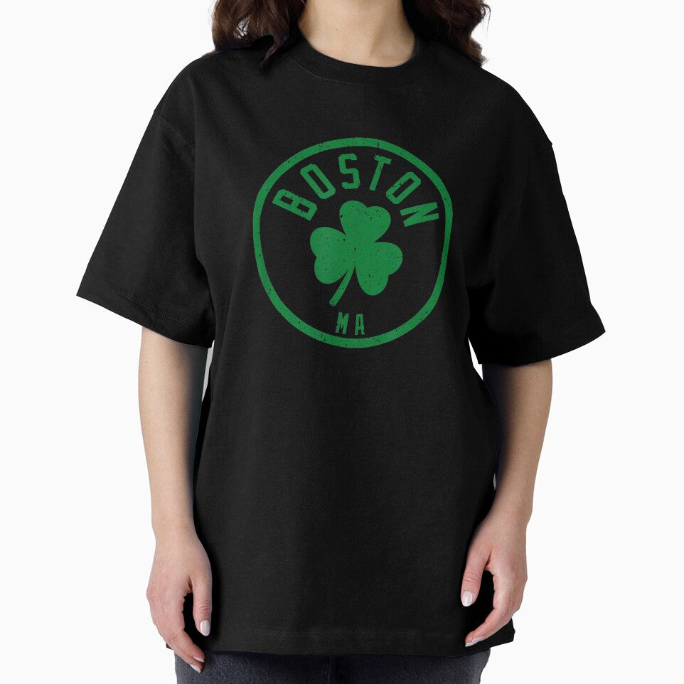 Boston Basketball Shamrock Massachusetts Vintage by deshaziorrobin